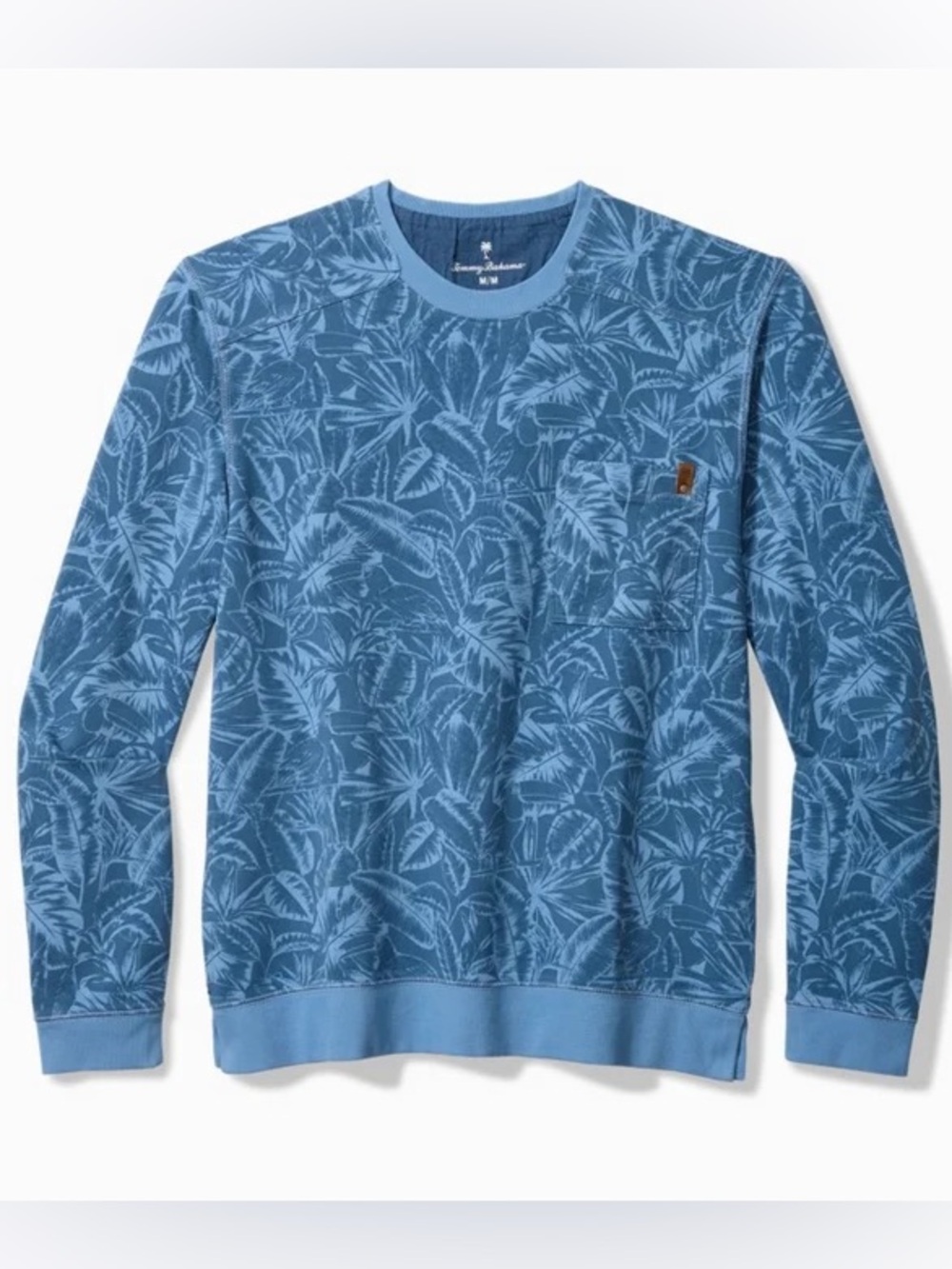Tommy Bahama M Buccaneer Blue Ben And Terry Twilight Palms Crew Sweatshirt NWT